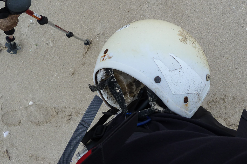 helmet-on-beach-at-discovery-bay