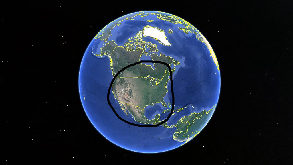 circle-around-google-earth-map