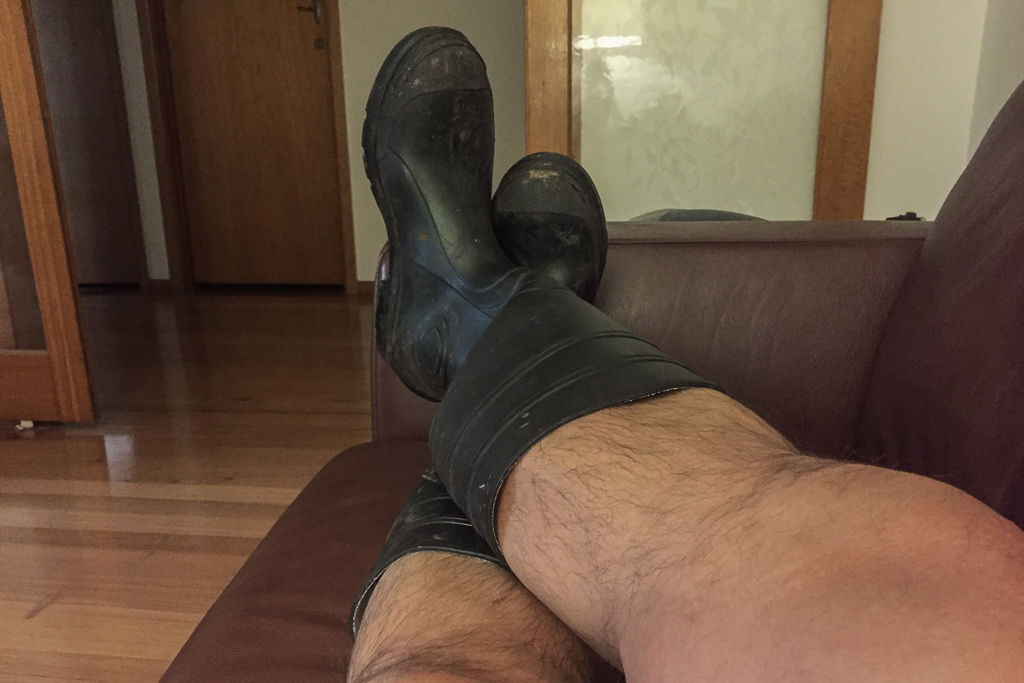 wearing-gumboots-at-home