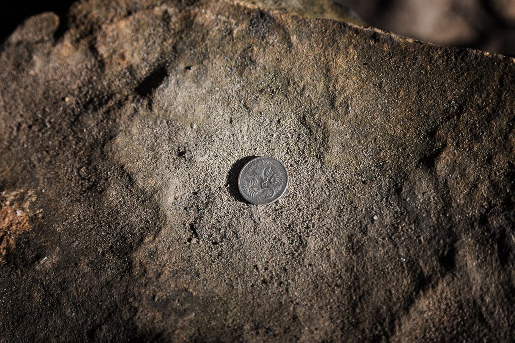 five_cent_coin_on_rock